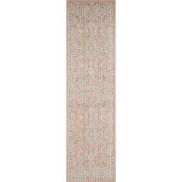 Maia Washable Living Room Traditional Floral Oriental Area Rug Low Pile Non Slip - Coral / 240cm - thumbnail 3