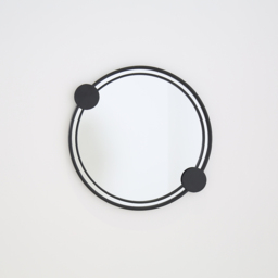 Charles Bentley Warsaw Round Garden Mirror Rust Proof Water Resistant Wall Mount - Black - thumbnail 3