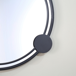 Charles Bentley Warsaw Round Garden Mirror Rust Proof Water Resistant Wall Mount - Black - thumbnail 4