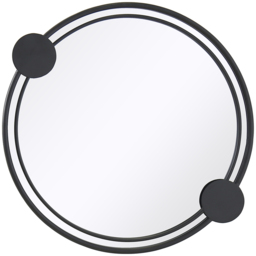 Charles Bentley Warsaw Round Garden Mirror Rust Proof Water Resistant Wall Mount - Black - thumbnail 5