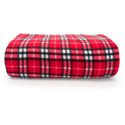 Soft Plush Classic Check Blanket Throw - Red - thumbnail 2