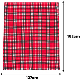 Soft Plush Classic Check Blanket Throw - Red - thumbnail 4