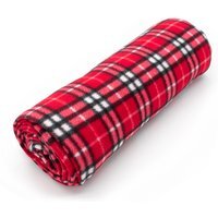 Soft Plush Classic Check Blanket Throw - Red