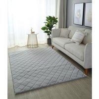 Milly Faux Rabbit Rug - Silver
