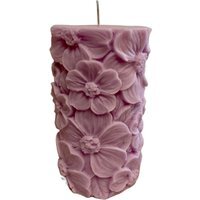 Lilac Scented Flower Shaped Organic Wax Pillar Candle - Lilac - image 1