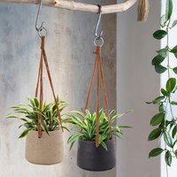Nordic Hanging Cement Planter for Home Decor - Brown