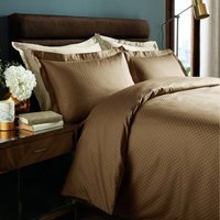 Duvet Cover Sets Micro Check - Caramel / Single