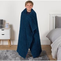 Kids Teddy Fleece Anxiety Stress Relief Weighted Blanket - Navy Blue