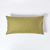 1000 Thread Count Egyptian Cotton Housewife Kingsize Pillowcase - Olive Green - thumbnail 1