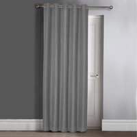 Classic Waffle Blackout Door Panel Curtain - Silver