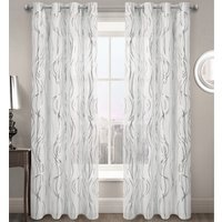 Modern Foil Print Voile Panel - Silver / 72in - image 1