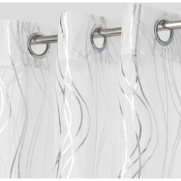 Modern Foil Print Voile Panel - Silver / 72in - thumbnail 3