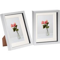 "3D Box Photo Frames - 8x10"" with 5x7"" Mount - Pack of 2 - White" - image 1