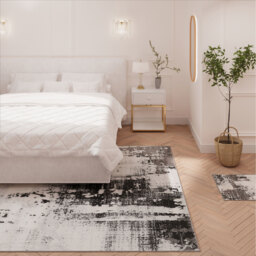 Modern Distressed Abstract Area Rug - Silver / 330 x 240cm - thumbnail 2