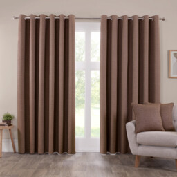 Crofton Eyelet Curtain - Chocolate / 229cm - thumbnail 2