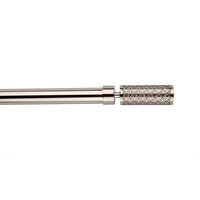 Geo Barrel Curtain Pole - Silver / 170cm