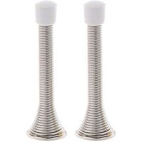Set of 2 Door Stop Heavy Duty Spring - Silver,White