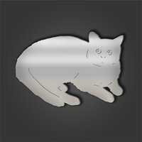 Cat Style 5 Silver Acrylic Mirror - Silver / Medium