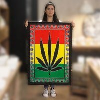 Cotton Wall Art Herbal Leaf MultiColor - Multicolor