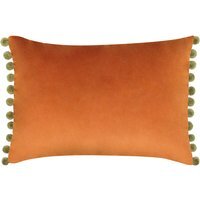 Fiesta Velvet Cushion 35 x 50cm - Rust-Khaki / Feather