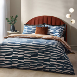 Reversible Abstract Duvet Cover Set - Dusk/Bronze / King - thumbnail 4