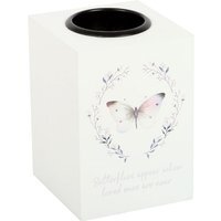 Butterflies Appear Tealight Candle Holder - White