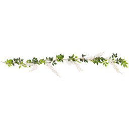 Artificial White Wisteria Flower Vine Garland Leaves Hanging Arch Door Decor - Green - thumbnail 4