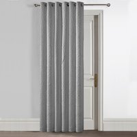 Deluxe Quilted Grandeur Pinsonic Door Panel Ringtop Curtain - Grey - image 1