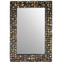 Brussels Baroque Rectangular Antique Grey Wall Mirror - Natural
