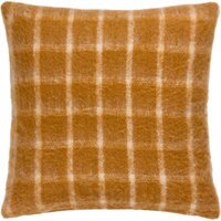 Faux Mohair Check Polyester Filled Cushion - Ginger