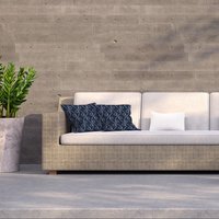 Swirled Rope Outdoor Cushion - Blue / 60cm - thumbnail 1