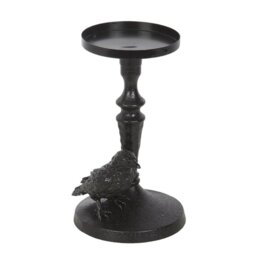 Mystic Raven Resin Pillar Candle Holder Gothic Centerpiece for Mantel Table - White - thumbnail 3