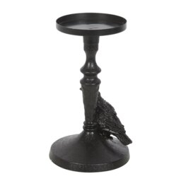 Mystic Raven Resin Pillar Candle Holder Gothic Centerpiece for Mantel Table - White - thumbnail 5