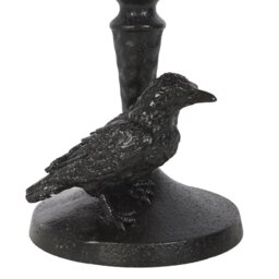 Mystic Raven Resin Pillar Candle Holder Gothic Centerpiece for Mantel Table - White - thumbnail 4