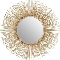 Suri Carved Mango Wood Wall Mirror - Gold