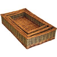 Set of 3 Dovedale Wicker Serving Trays - Brown