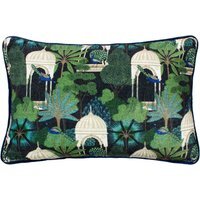 Serenity Printed Velvet Cushion - Midnight