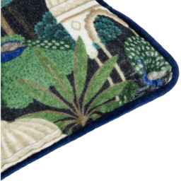 Serenity Printed Velvet Cushion - Midnight - thumbnail 4