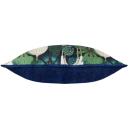 Serenity Printed Velvet Cushion - Midnight - thumbnail 2