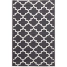 Homescapes Outdoor Rug Luxury Waterproof Reversible, Black Nola Geometric - Black / 180cm - thumbnail 2