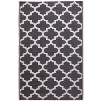 Homescapes Outdoor Rug Luxury Waterproof Reversible, Black Nola Geometric - Black / 180cm - thumbnail 1