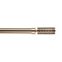 Geo Barrel Curtain Pole - Brass / 120cm