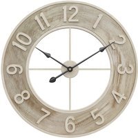 Wood Grain Metal Wall Clock Round - Wood Grain