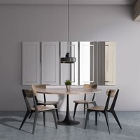 5 x Horsley All Glass Modern Dress Mirror - Silver - thumbnail 1
