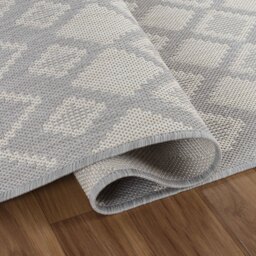 Modern Ikat Design Outdoor-Indoor Waterproof Rugs - Silver / 120x170 cm Rectangle - thumbnail 3