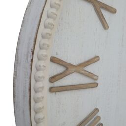 Rustic Beaded Frame Wall Clock - White - thumbnail 4