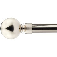 16-19mm Sphere Extendable Eyelet Metal Curtain Pole Set - Satin Silver / 120cm