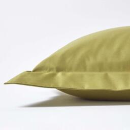 1000 Thread Count Egyptian Cotton Oxford Kingsize Pillowcase - Olive Green - thumbnail 2