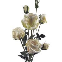 Cream Rose Artificial Flowers Spray 4 Flowers 3 Buds - 60cm Rose Cream