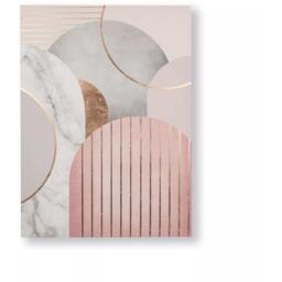 Art for the Home Pink  Grey Art Deco Geometric Metallic Canvas - Pink - thumbnail 3